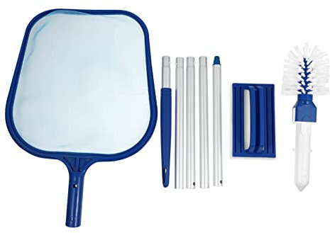 CIMAXIC Limpiador Fondo Piscina Kit 5 Secciones Rastrillo Red Malla Herramienta Limpieza Fácil Manejo
