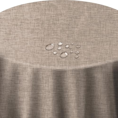 Tischdecke Leinenzauber Grau Oval 140 x 220 cm | Tischwäsche, 100% Polyester, Antirutsch-Funktion, weicher Fall