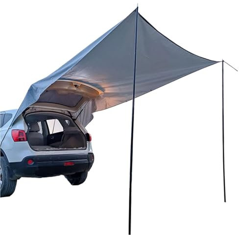 QSNYJPL Toldo Furgoneta Camper Trasero para Coche, Toldo Camper Lateral Portátil Exterior, Tela Oxford Impermeable de 3000 Mm, UPF50+, Apto para SUV, Furgonetas y Coches