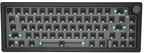 Plyisty Kit da Tastiera, Shell ABS Wireless 2.4g Tre modalità Kit Tastiera Meccanica Fai -da -te Tipo C Cablato per Ufficio (BLACK)