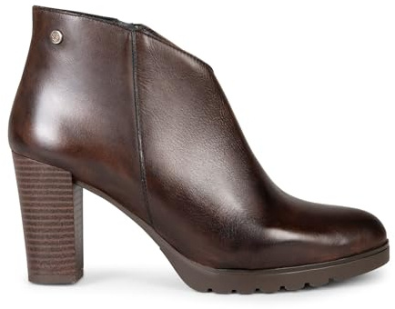 miMaO CLASSIC - Botines mujer tacón ancho y plataforma Marrón, EU 40