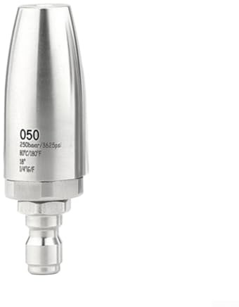 Buse turbo de nettoyeur haute pression en acier inoxydable, embout rotatif à 360° avec connexion rapide 1/4, pour jardin, allée, voiture, nettoyage de terrasse (050)