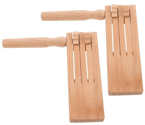 Toyvian 2stücke Drehbare Holzratsche mit Geräuschemacherei Traditionelles Klangerzeuger-spielzeug für Junge Mädchen-events und Feiern Holzrassel zum Drehen für Musikalische Aktivitäten