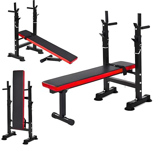 FROOBY 3-Level Adjustable Weight Bench 272KG/600LB 4-in-1 Heavy Duty Foldable Lift Bench for Dip Station, Sit Ups, Core, Barbell Rack, Home Gym, Multi Incline Decline Flat Lifting Bench Press Workout