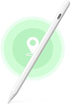 MEKO Find My Stift für Apple iPad mit Schnellladen und „Wo ist?“, Weiß | iPad Pencil mit Palm Rejection für iPad 6.–10./A16, Pro M4/11/12,9/13 Zoll, Mini 5.–7. und Air 3.–5./M2/M3