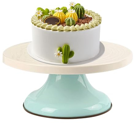 Qiwieod Base Girevole per Torte | Base Girevole per Cupcake e Dessert da 25 cm | Piano Decorativo per Torte e Dessert,Per Adulti Bambini Pasticceria Cucina Casa Tavola da Pranzo Feste Matrimonio