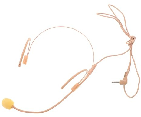 DECHOUS Casque Micro sans Fil pour Garçon et Filles Couleur Peau, Micro Serrage-tête Intégré Léger et Flexible, Microphone Audio pour Chant et Scène Scolaire, Microphone Casque Pratique