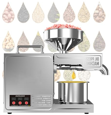 LoJax 820W Frantoio per Olive da Casa Automatica Macchina per La Spremitura a Freddo Pressa per Olio Commerciale per Uso Domestico 3~6 kg All'ora Adatto per Noci Noci Semi Lino