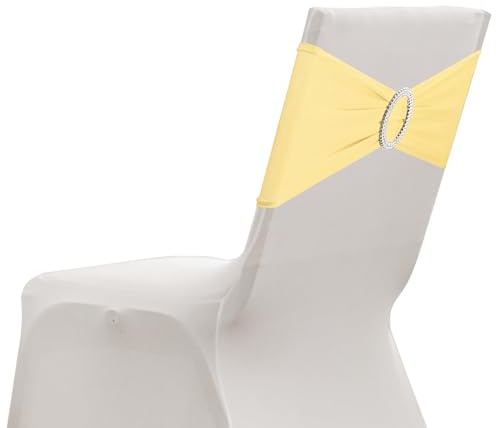 sourcing map Paquete de 20 bandas elásticas para silla, banda elástica para silla con hebilla deslizante, lazos elásticos universales para bodas, fiestas, ceremonias, eventos, decoración de eventos
