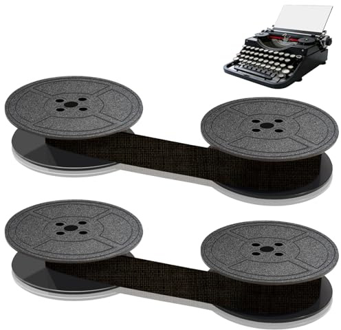 pangutheos 2 Pièces Ruban Machine a Ecrire, 10M x 13MM Ruban de Machine à Écrire Universel, Compatible avec Plupart des Modèles de Machines à Écrire Anciennes (Noir)