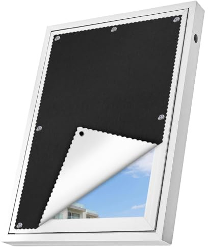 Alaoo Tessuto Oscurante per Finestre, Blackout 100%, 6 Ventose,96x100cm,A | Tenda Parasole per Lucernario Senza Foratura, Lsolamento Termico, Adatto per Uffici, Studi e Auto