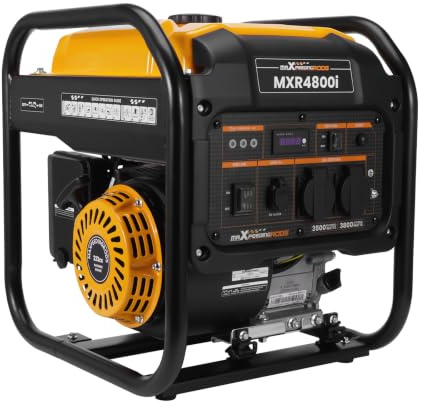 maXpeedingrods 3800W Generatore di Corrente Inverter Benzina Portatile | 4 tempi con 2 prese 230V/USB con modalità Eco, display LED e serbatoio da 7,5 l – per campeggio, officine e uso domestico