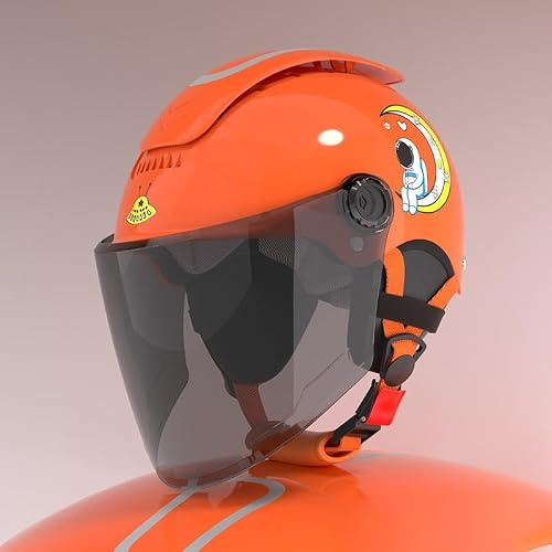 Casque De Cyclomoteur Enfant avec Visière Solaire, Homologué ECE 22.06, Demi-Casque De Moto pour Garçons Et Filles De 3 À 12 Ans, Casque De Trottinette Mignon pour Enfants