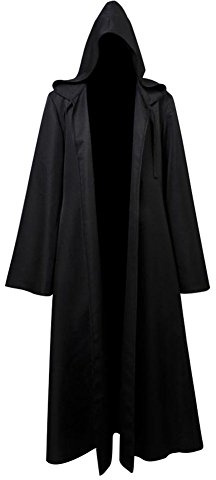 Fuman Ritter Robe Deluxe Cosplay Kostüm Umhang mit Kapuze Schwarz