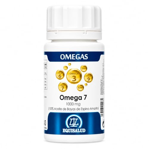 Equisalud - Omega 7 de Aceite de Bayas de Espino Amarillo 1000mg | Hidratación de Piel y Mucosas con Omega 3, 6 y 9 - Cómodo Formato de 40 Perlas