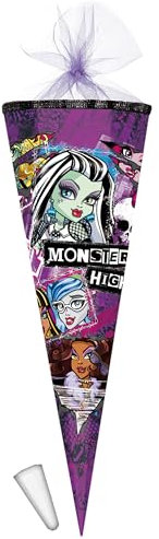 Schultüte - Monster High - 85 cm - eckig - Tüllabschluß - Zuckertüte - mit/ohne Kunststoff Spitze - Nestler - Mädchen - Vampire Puppen/Frankie Stein G..