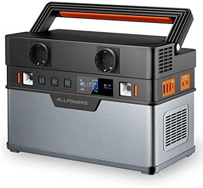 ALLPOWERS Tragbare Powerstation 606Wh/164000mAh Hochleistungsbatterie Solar Generator 700W Batterie Mobiler Stromspeicher für Draussen Garten Party Reise Camping Wohnmobil Notfall Power Station