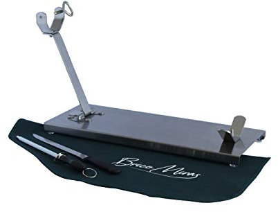 BRICOMIRAS JAMONERO Modelo Tipo C Plegable Acero Inoxidable, Regalo Cuchillo + CHAIRA + CUBREJAMÓN, Soporte JAMONERO Ideal Uso DOMÉSTICO Y Profesional (Bares Y RESTAURANTES) (Cubrejamón Verde)