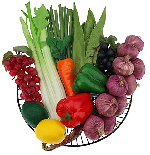 Meiwlong 11 PCS Fake Vegetable Artificial Plastic Fruit Lifelike Model Display Faux Centerpieces Realistic Props Decoration Home Festival Christmas