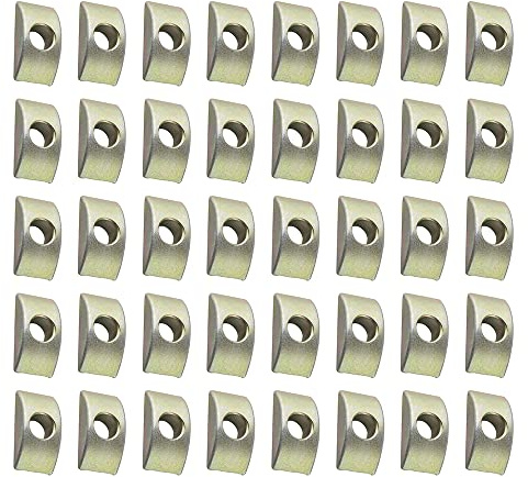 XINGSUI 40 piezas 8 mm agujero diámetro media luna cama arandela,arandelas separadoras de tuercas de metal,tuerca espaciadora(bronce)