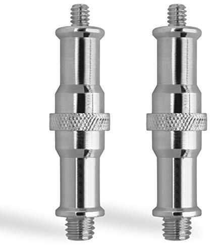 Frgyee 2 Stück Lichtstativ Adapter, Spigot Stud 1/4 auf 3/8 Metall Gewindeschraube für Studio Lichtstativ, Kamerastativhalterung, Hotshoe/Coldshoe, Kugelkopf