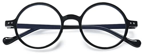 KOOSUFA Kleine Runde Lesebrille Blaulichtfilter Damen Herren Ultraleicht TR90 Retro Nerdbrille Lesehilfen 0.0 1.0 1.5 2.0 2.5 3.0 3.5 4.0