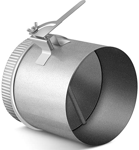 Therwen Backdraft Damper Duct Manual Volume Damper with Sleeve Galvanized Sheet Adjustment Airflow Ducting Branch HVAC Air Balancing for Range Hoods, Fans(1 Pc,6 Inch)