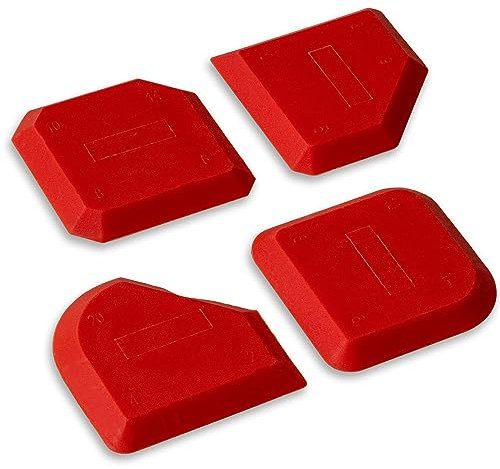 Beyer & Otto Lot de 4 outils de lissage pour joints avec 17 variations de joints | Kit de calfeutrage | Extracteur de joints avec boîte de rangement pour acrylique, silicone et autres joints et