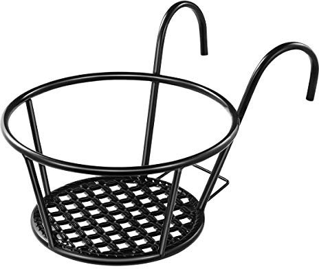 Metall-Pflanzkorb zum Aufhängen an der Wand, Wandehorgende Pflanzenhalter, Pflanzenständer, Blütentopf, Blumentopf zum Abhängen auf dem Balkon, Metallpflanzentopf, saftiger Blütenhalter (schwarz)