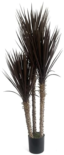 Leaf Design UK Artificial Tropical House Plant, 155cm Tall Dark Yukka UV