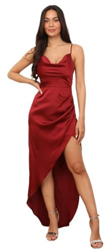 La Modeuse Robe satinée asymétrique et Fendue