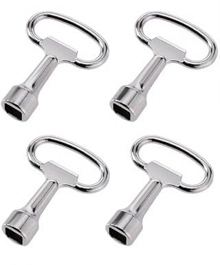KGDUYC 4Pcs 8mm Chiave Quadrata Contatore,Chiave Quadrata, Chiave Quadra con Moschettone, Chiave Universale Dell'Edificio, Chiave Sfiato Termosifoni per Contatore Acqua Aspettare