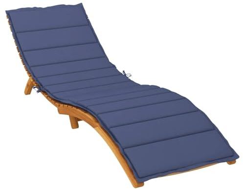 CLALER 200x50x4cm Auflage Gartenliege, Polster Sonnenliege Strandliege Liegenauflage, Eckbänder & Einstellband, Outdoor, Marineblau