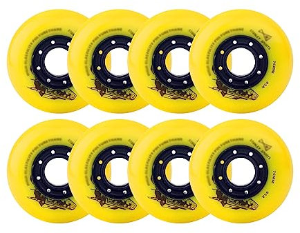 ANWEALTH Inline Skate Rollen Indoor/Outdoor Rollschuh Räder 85A 72MM/76MM Inlineskate Rollen mit Lagern (8er Pack)