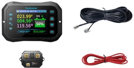 Joselin Amperometro wi-fi di potenza volt per batterie al litio e al acido, indicatore e monitor della capacità della batteria RV KM105F