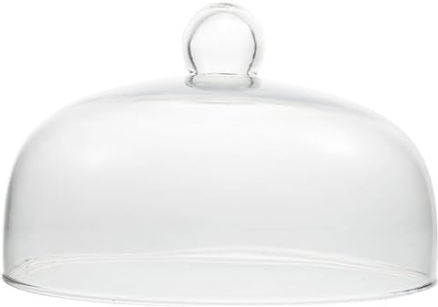 TOPPERFUN Cloche à Gâteau en Verre Transparent 16 Cm Poignée, Protection Alimentaire Anti-poussière, Fêtes, Anniversaires Et Présentation De Desserts