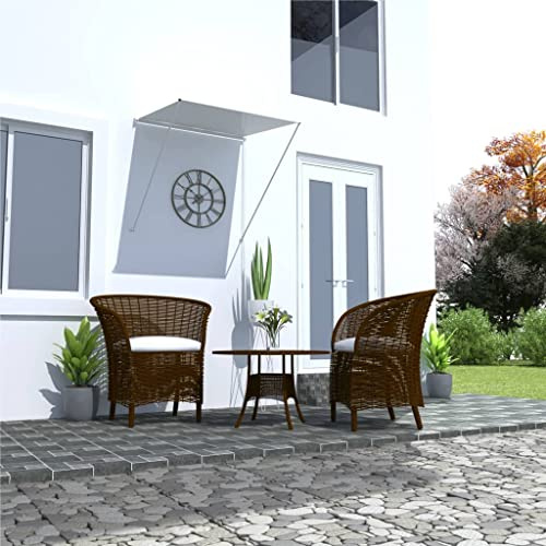 Markise, Klemmmarkise Einziehbar, Sonnenschutz für Fenster Terrasse Balkon, Balkonmarkise Fallarmmarkise Fenstermarkise,Creme,100 x 150 cm