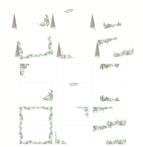 Lot de 60 marque-places en eucalyptus - 8,9 x 5,1 cm - Motif botanique - Pour mariage, table, événement, fête prénatale, remise de diplôme