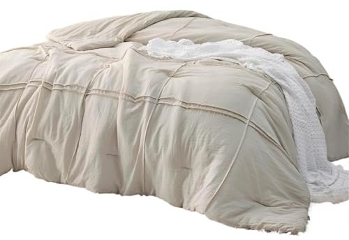 ENWWCH Set piumino da 4 pezzi di biancheria letto morbida soffice e leggero for tutte le stagioni Per Matrimoniale(Beige,Twin)