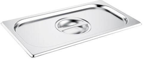 C&S Gastronorm 1/3 Stainless Steel Food Storage & Serving Pans - Multiple Depths & Capacities - Buffet, Catering & Kitchen Use - Cover (Lid)