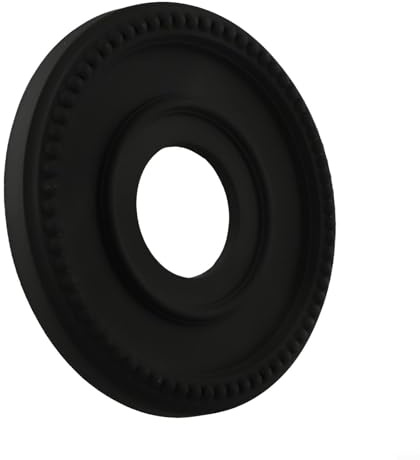 Gettimore 31,5 cm rundes Deckenmedaillon für Leuchten und Deckenventilatoren, schwarzes PU, Heimdeckenmedaillon, Ring, dekorative Lichtabdeckung