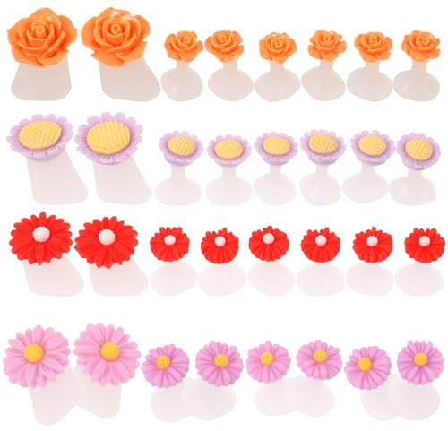 Mobestech 32 Stück Silikon Zehenspreizer mit Blumendesign Kleine Größe für Pediküre und Nagellack Wiederverwendbar für Damen Fußpflege zu Hause und Nagelstudio