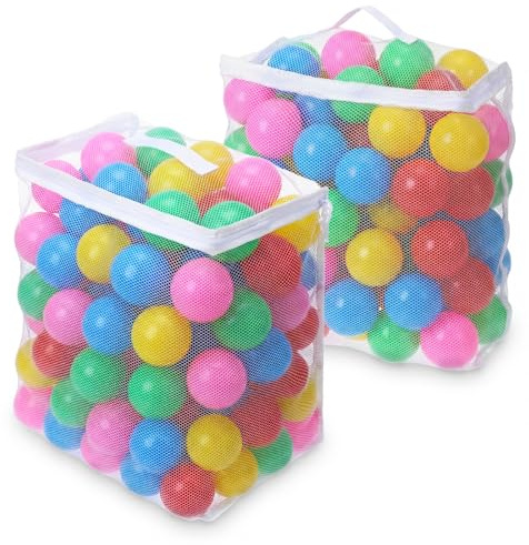 2PCS Ball Pit Balls Bags, Reusable Storage Mesh Bag for Storage Colorful Ocean Pool Toys/Multicolored Pit Balls, 16.5 X 8.2 X 14.6 Inches (Only Storages Bag,No Ball)