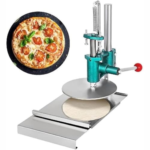 Manual Pizza Dough Press 20cm Commercial Dough Sheeter for Chapati Tortillas and Pastry Making Stainless Steel Base