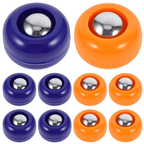 Parliky 20 Stück Kleiner Shuffleboard Spielset mit Pp Kugeln Tisch Curling Bälle Blau und Orange für Familie Party