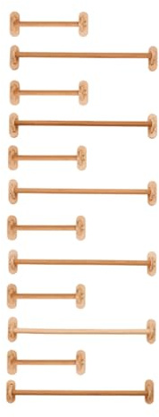 12-teiliges Kletterstangen-Set für Kinder, Kletterstangen aus Holz, Modulares Kletterset, Indoor-Hindernisparcours für Kinder, DIY-Kletterwand für Kinder (6 kurze und 6 lange Kletterstangen)