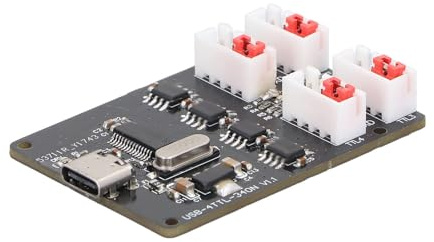 ADMYTHGB Módulo de Puerto Serie USB a TTL de 4 vías, Placa adaptadora USB a Serial TTL con Interfaz Tipo C y indicador LED, Fuente de alimentación de 3,3 V y 400 mA para Desarrollo con