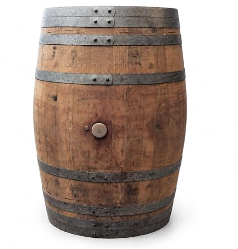 Weinfass 225 Liter aus Eichenholz Ø 68 x 95 cm | Dekofass, Holzfass, Regenfass | Wasserfass, Wassertonne, Fass | Holzfass Garten, Weinfass Stehtisch, Stehtisch Outdoor, Gartendekoration, Tisch Holz