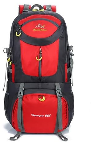BOZEVON Outdoor Trekkingrucksacke - Reiserucksack Wanderrucksack Sport Radfahren Klettern Rucksack Herren Damen, Rot, 60L