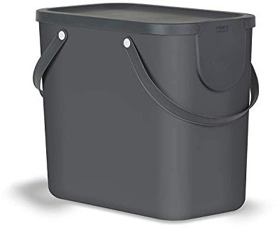 Rotho Albula Mülltrennungssystem 25l für die Küche, Kunststoff (PP) BPA-frei, anthrazit, 25l (40.0 x 23.5 x 34.0 cm)